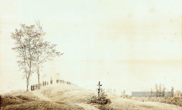  coucher Tableaux - Pèlerinage au coucher du soleil romantique paysage Caspar David Friedrich